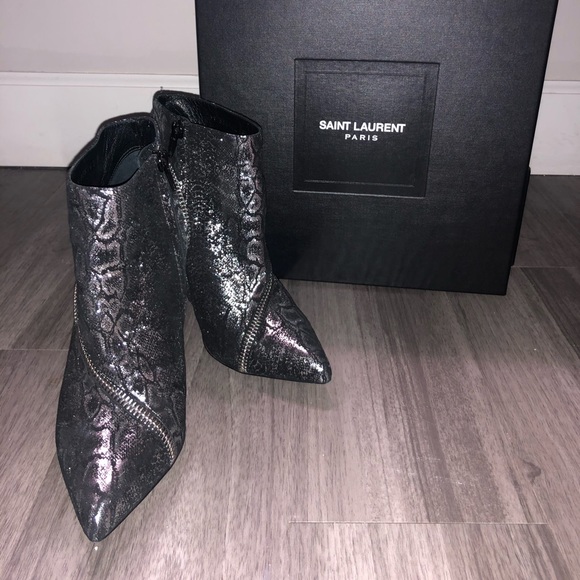 Saint Laurent Black/Silver Boots - size 38 - Picture 2 of 6
